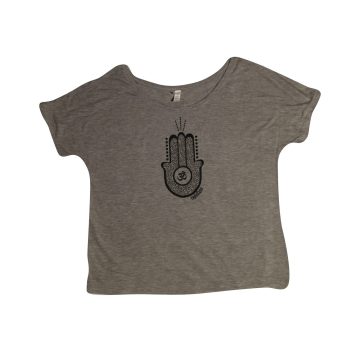 Flowy Grey Hamsa Women's Relaxed T-Shirt